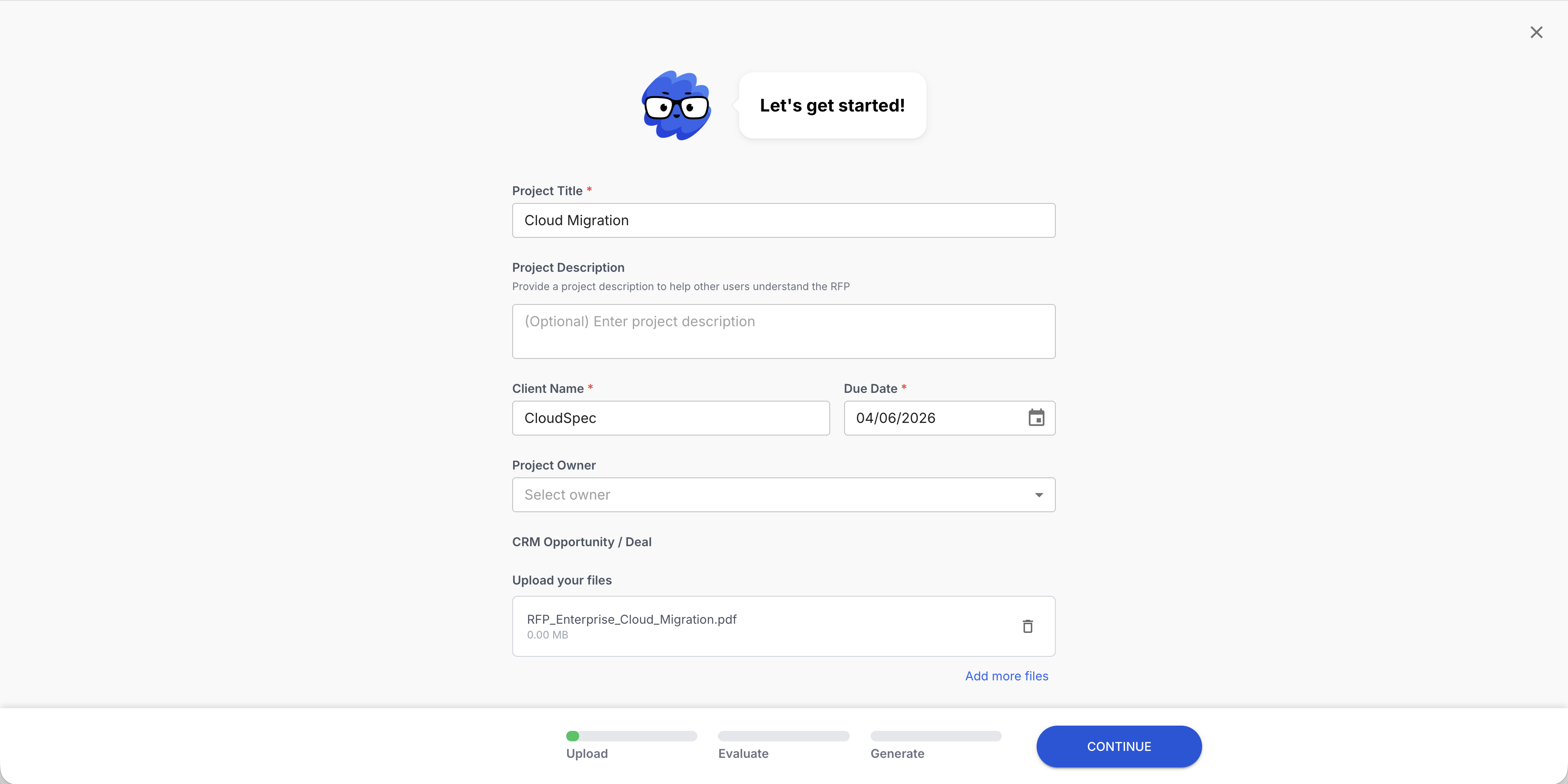 Upload the security questionnaire in any format